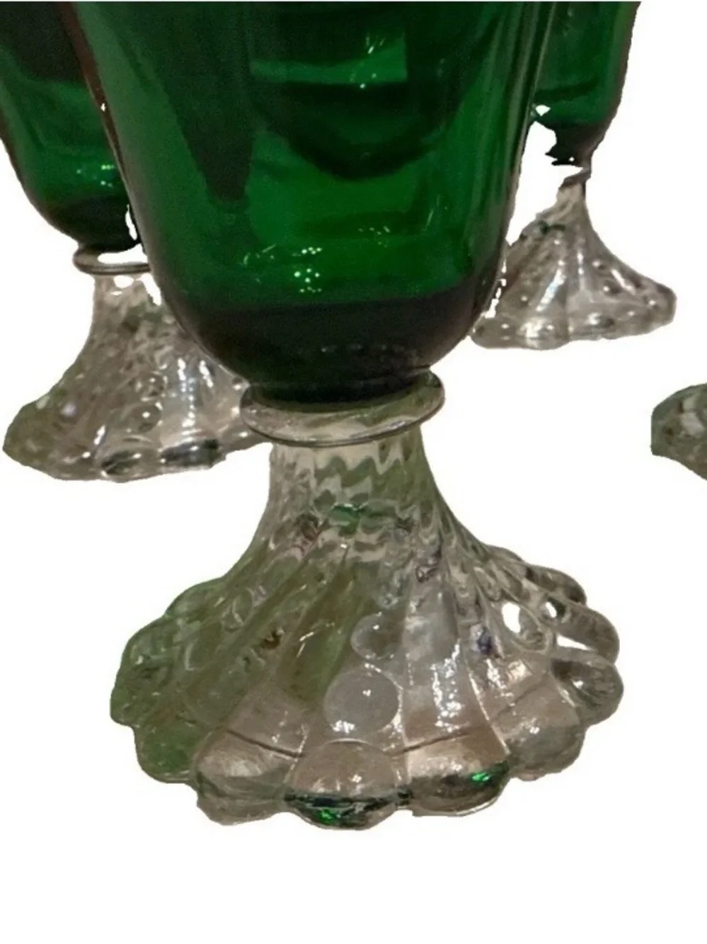 Anchor Hocking Emerald Green Footed Goblets - Set of 4